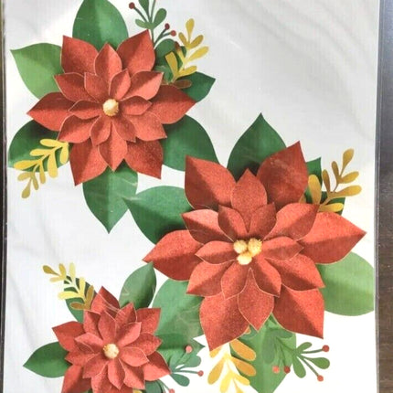 Recollections Christmas Poinsettia 3D Flower Kit Glitter Makes 3