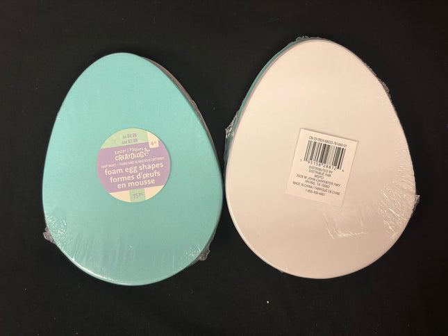 Creatology Foam Egg Shapes – 15 pc (7 White, 8 Green)