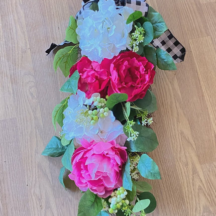 Ashland Spring Floral Teardrop - Pink Peony & Hydrangea