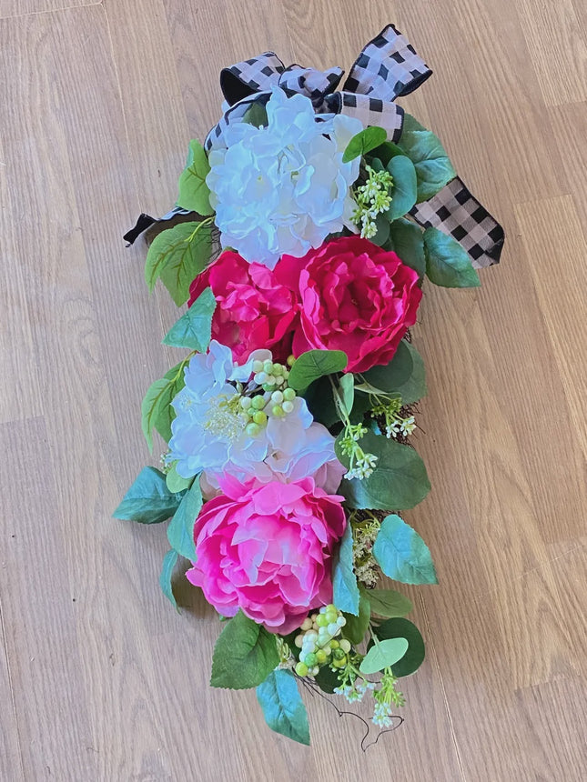 Ashland Spring Floral Teardrop - Pink Peony & Hydrangea