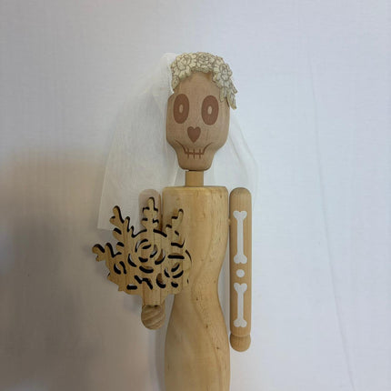DIY Skeleton Bride Wood Nutcracker 20 in