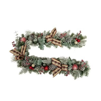 Ashland Designer Premium Floral Christmas Snowy Pine & Red Berries 1.8 m