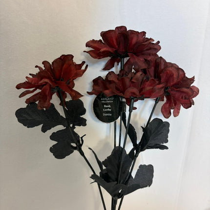 Red Dahlia Floral Bush Pick 14 in