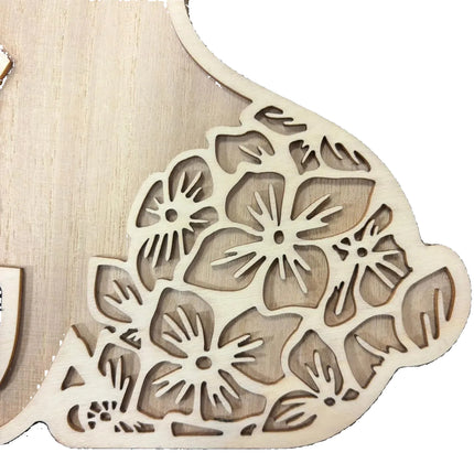 Make Market DIY Wooden Décor – Floral Bunny Silhouette (8" Height × 7" Width)