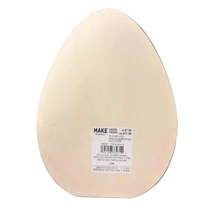 Make Market DIY Wooden Décor – Floral Egg Cutout (8" Height × 6" Width, Tabletop Décor)