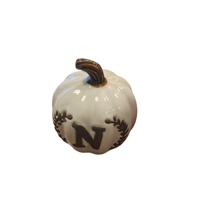 Ashland Fall White Pumpkin N Letter 5x5in
