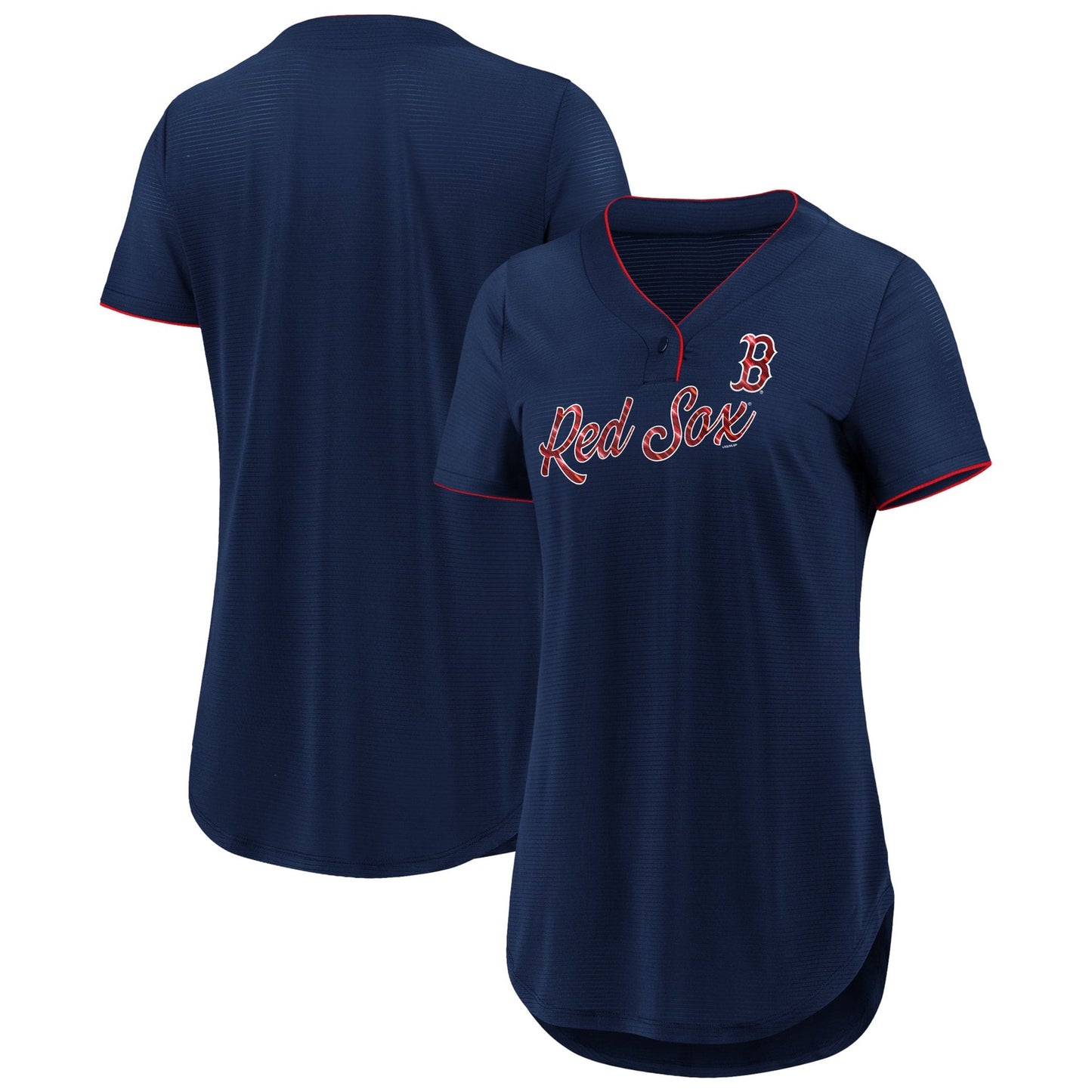 Women's Fanatics Branded Navy Boston Red Sox Diva Jersey V-Neck T-Shirt