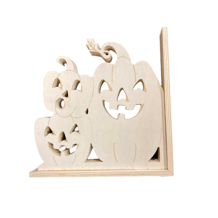 Make Market Halloween Plywood Pumpkins Decoration 7x7.5in
