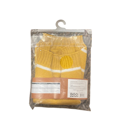 Vibrant Life Yellow and White Stripes Dog Sweater 13in 10-20LB S