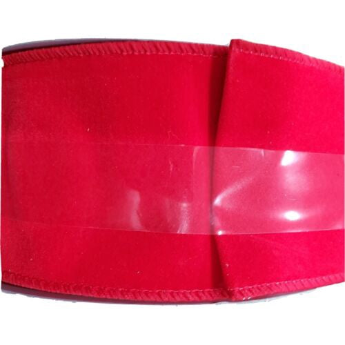 Red Velvet Wired Ribbon - 2.5 in x 90 ft Roll