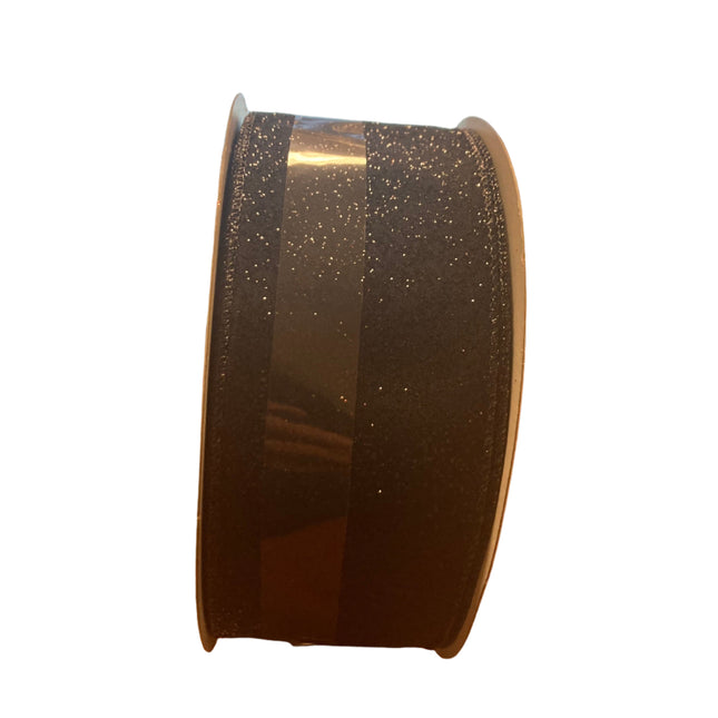 Celebrate it Christmas Black Glittery Ribbon 2.5inx80ft