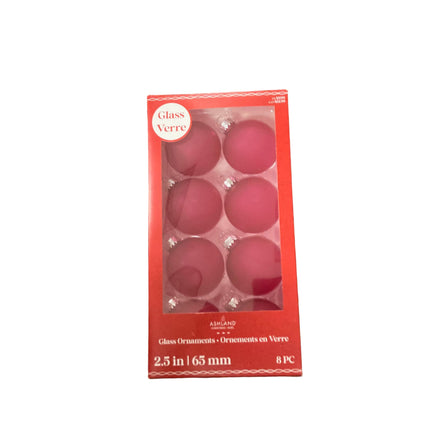 Ashland Christmas Purple Glass Ornaments 2.5in 8PC