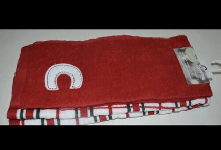 St. Nicholas Hand Towels "C" Set of 2 – Red Plaid