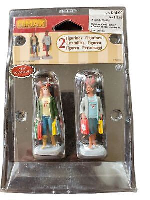 Lemax Christmas Village "Cardio" 2 Women Shopping Figures Wearing Antlers