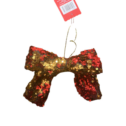 Ashland Christmas Red and Gold Sequin Bow 6x7.5in