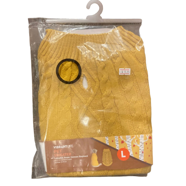 Vibrant Life Yellow Dog Sweater 20in 50-90LB L