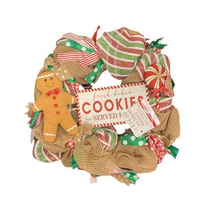 Fresh Baked Gingerbread Cookie Christmas Wreath 21in