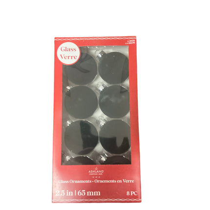 Ashland Christmas Black Mesh Glass Ornaments 2.5in 8Pc