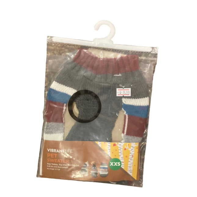 Vibrant Life Colored Spoiled Pet Sweater 8in 3-7LB XXS