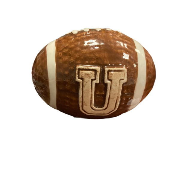 Celebrate it Ceramic Football Letter U 4x3in