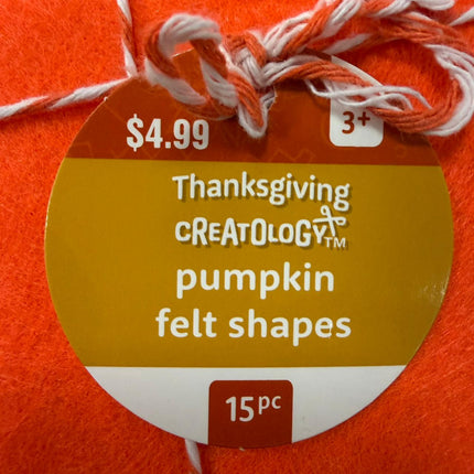 Thanksgiving Pumpkin Felt Shapes Craft Set – 15 Pieces (5" x 6")