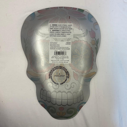 12 x 8 Day of the Dead Skull Decorative Glass Plate