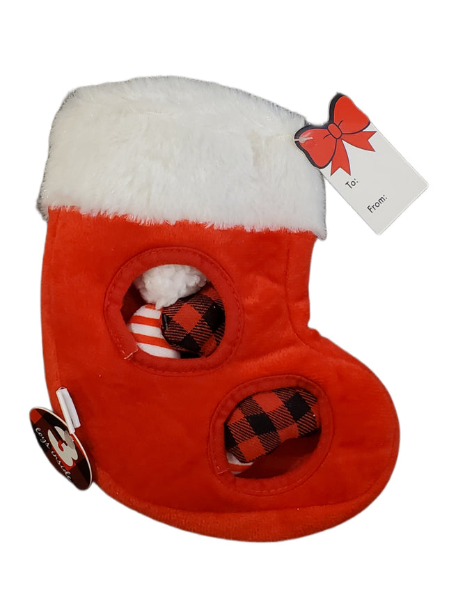 Woof Dog Toy Stocking – 3 Toys Inside, 9x7x1.5in