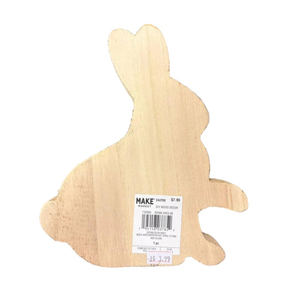 Make Market DIY Wooden Décor – Floral Bunny Silhouette (8" Height × 7" Width)