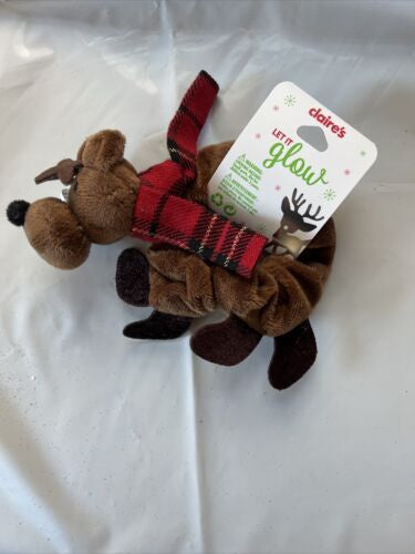 NEW Claire's Let It Glow Reindeer Scrunchie