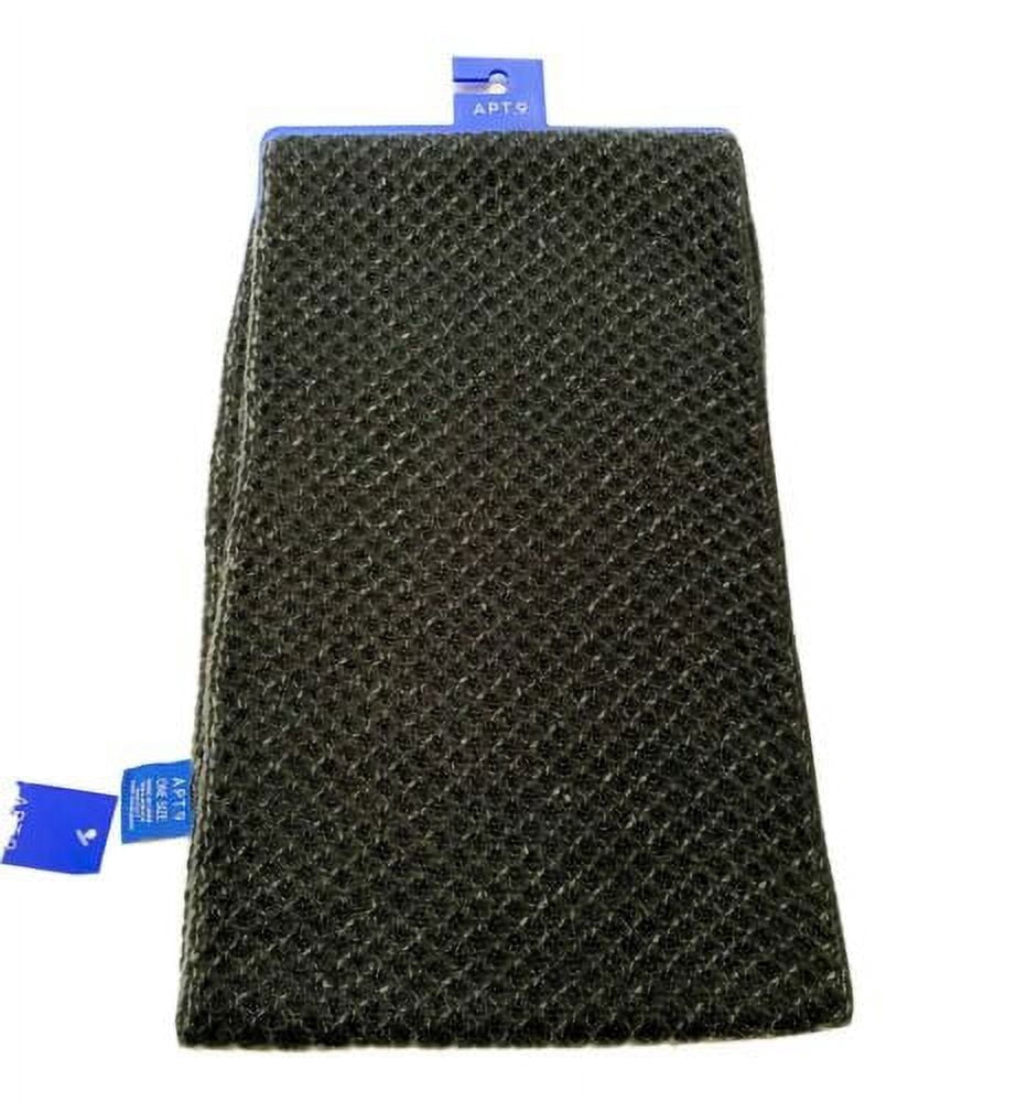 Mens Black/Grey Apt. 9 Textured Pique Winter Knit Scarf