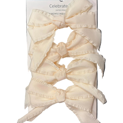 Celebrate It Easter Ruffle Bows – Cream, 4‑Piece Set