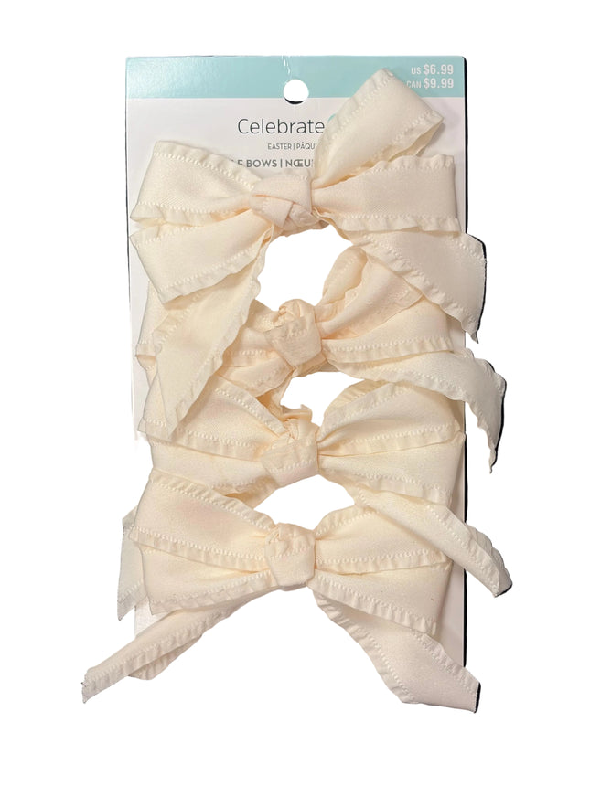 Celebrate It Easter Ruffle Bows – Cream, 4‑Piece Set