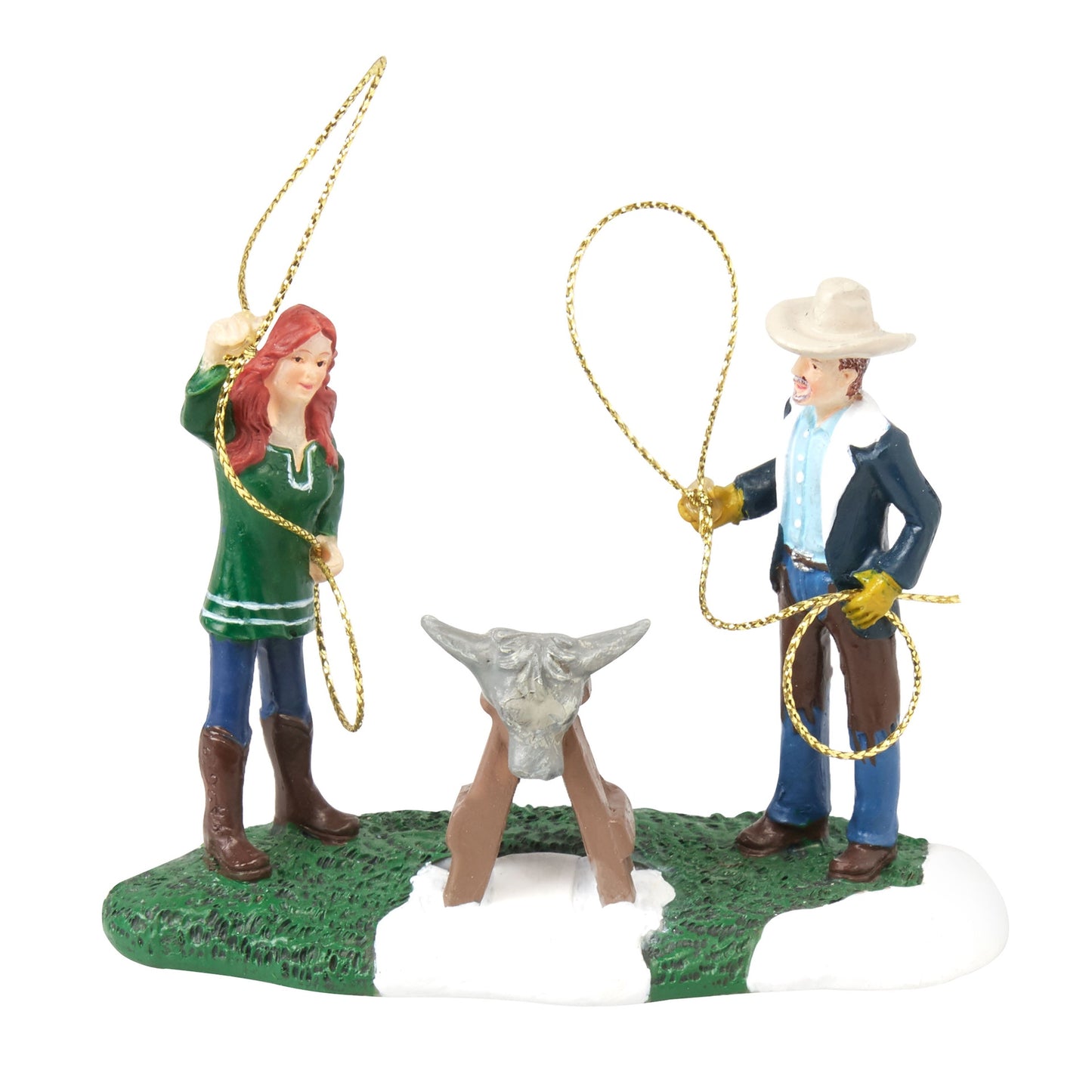 The Pioneer Woman Christmas Village Figurine, Ropin' Ree & Ladd