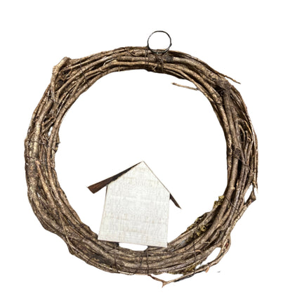 Ashland Fall Wreath with Bird House 16.3in Diam