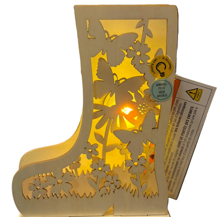 Make Market DIY LED Plywood Décor – Butterfly Garden Boot (Tabletop Décor)