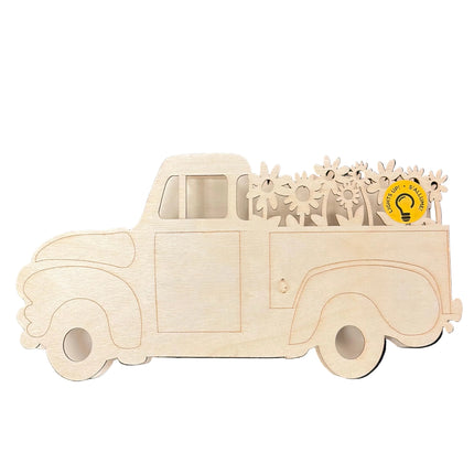 Make Market DIY LED Plywood Décor – Floral Pickup Truck (Tabletop Décor)