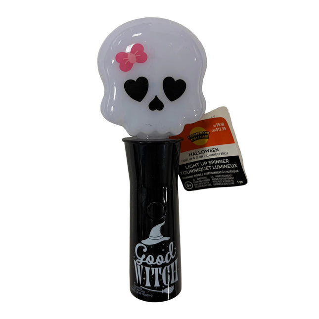 Light-Up Skull Spinner Wand – Halloween Toy