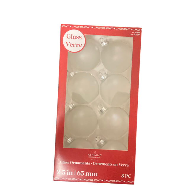 Ashland Christmas Glass Ornaments 2.5in 8PC