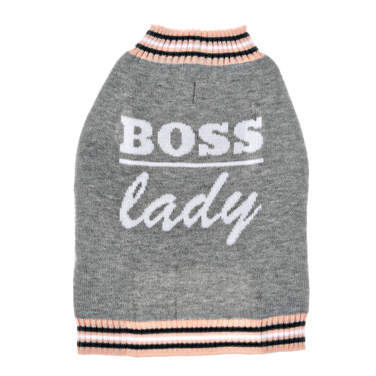 Vibrant Life Gray Boss Lady Dog Sweater, Medium