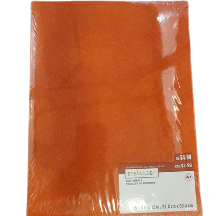 Creatology 15-pc Pumpkin Orange Felt Sheets 9x12