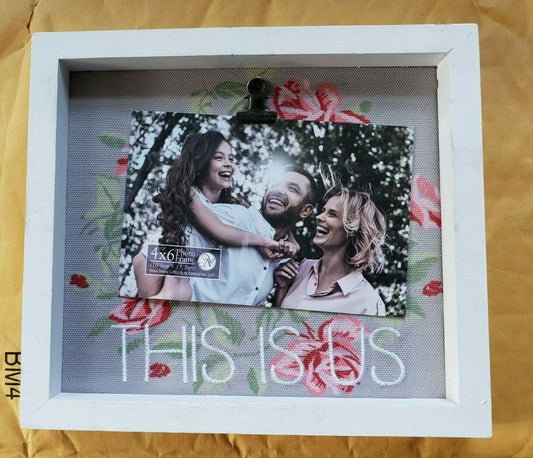 New View Gifts Accents | Embroidered “This Is Us” 4x6 Picture Frame NIB