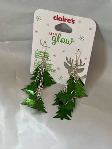 Green Christmas Tree Earrings by Claire's