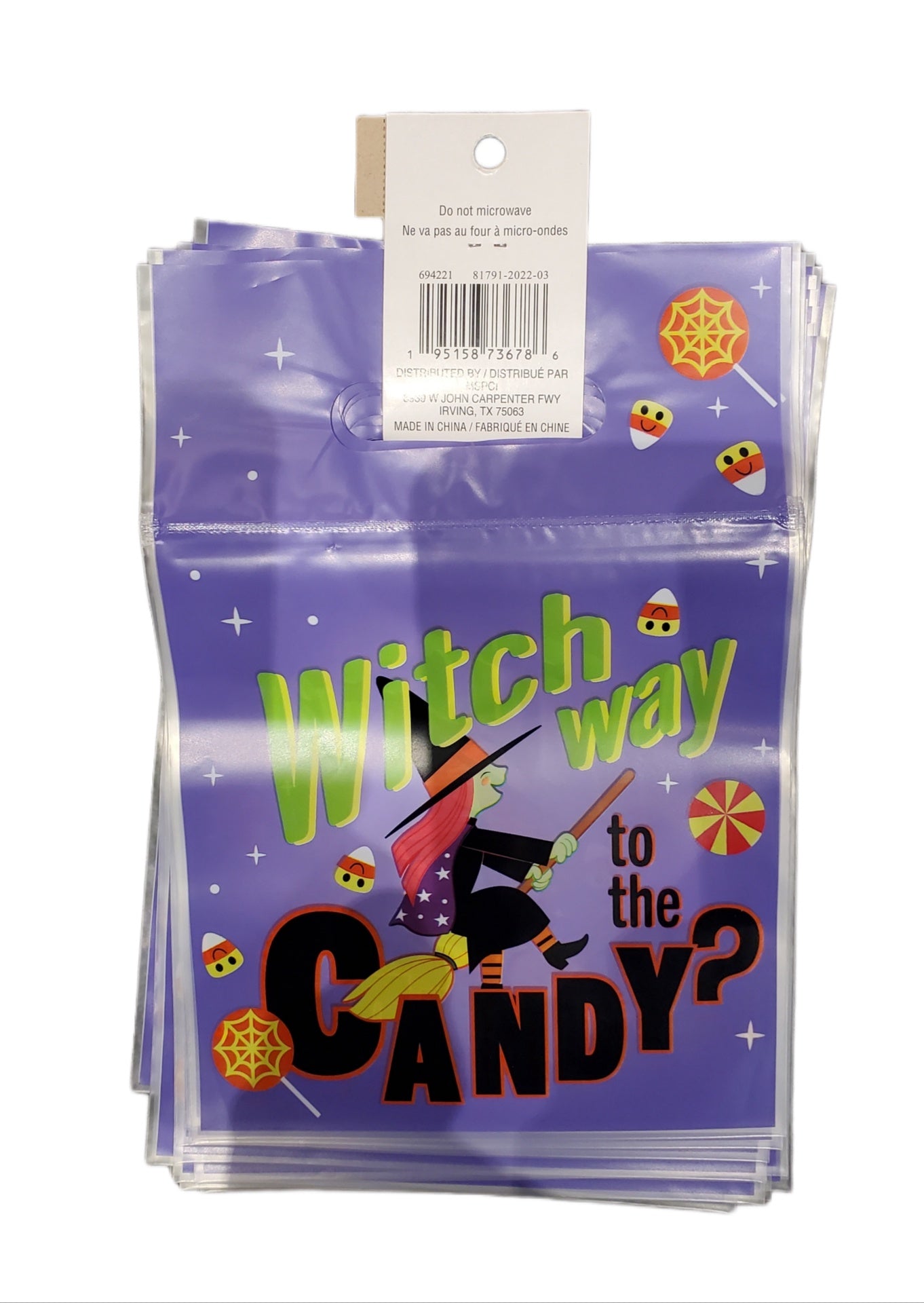 CELEBRATE IT, HALLOWEEN TREAT BAGS, WITCH WAY TO THE CANDY, 24pc