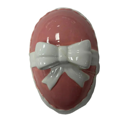 Ceramic Gift‑Box Trinket Container – Pink & White