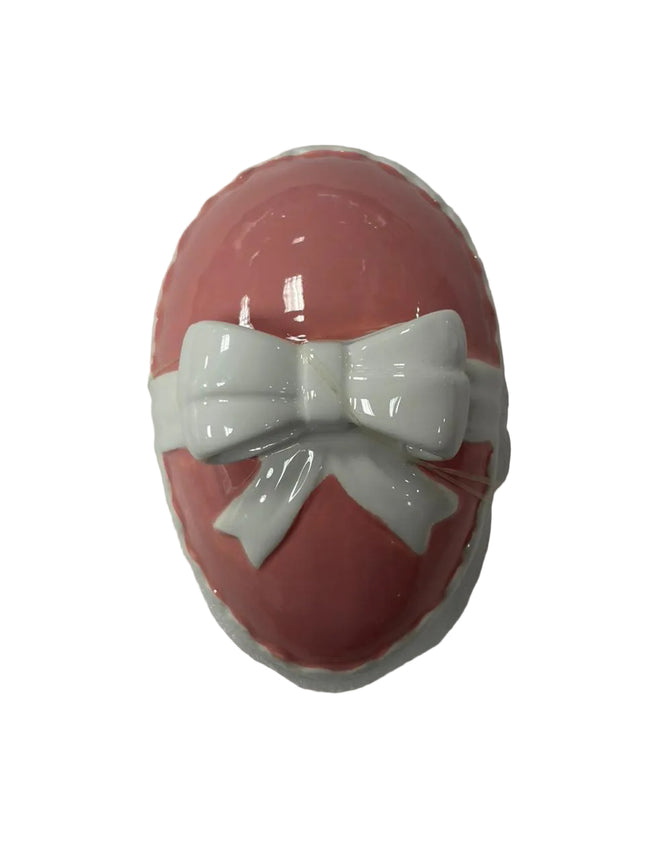 Ceramic Gift‑Box Trinket Container – Pink & White