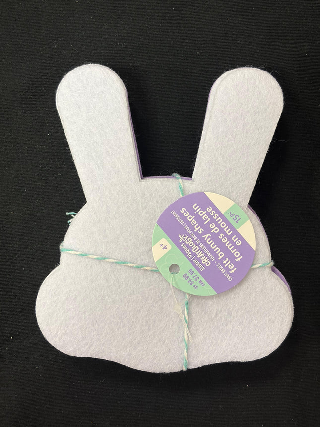 Creatology Felt Bunny Shapes – 15‑Piece Set (7 White, 8 Purple)