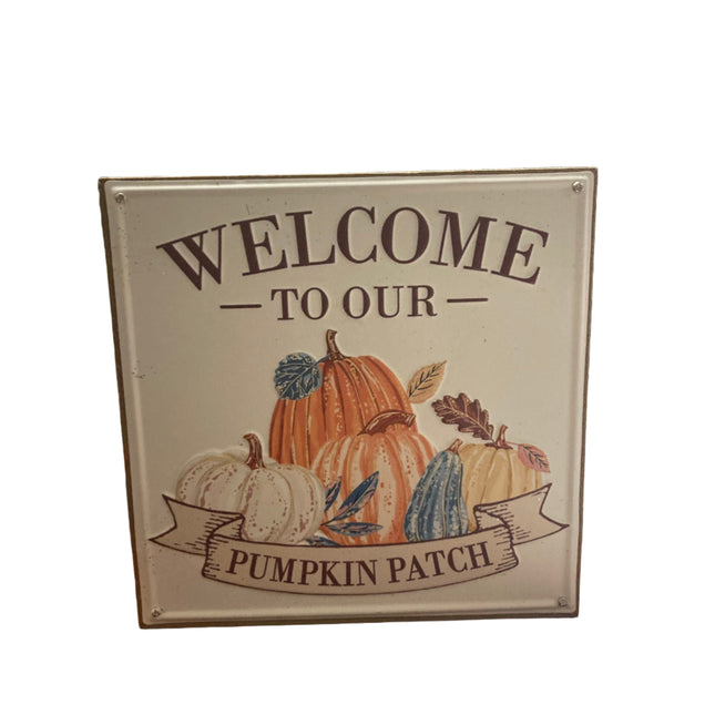 Ashland Fall Welcome to our Pumpkin Patch Table Decor 7x7in
