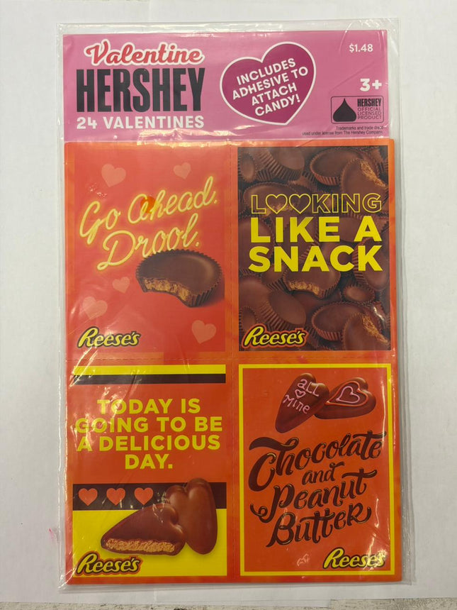 Hershey’s Reese’s Valentine Exchange Cards -24 Cards