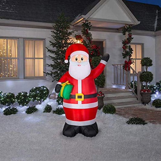 Home Accents Holiday 6.50 ft. Pre-Lit Life Size Airblown Inflatable Santa Christmas