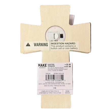 Make Market DIY LED Plywood Décor – Floral Cross (Tabletop Décor)